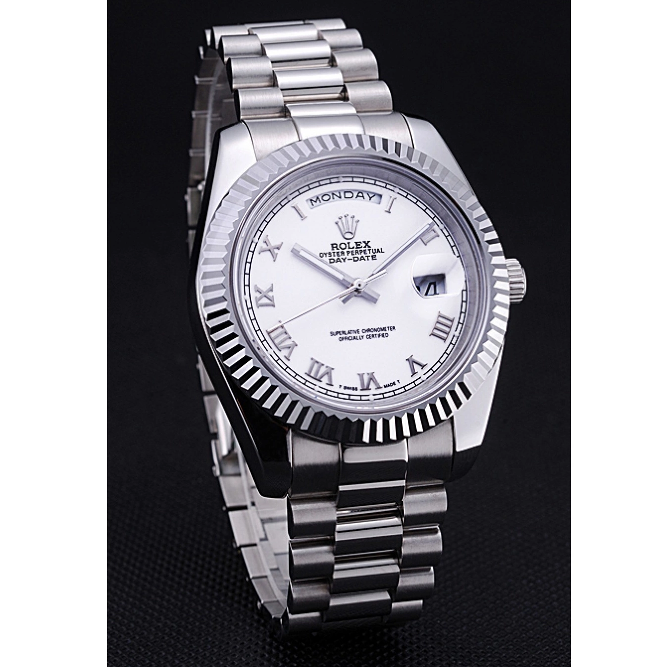 AAA Replica Watches 622547 Rolex Dial Steel Bracelet White Stainless Day-Date 0615